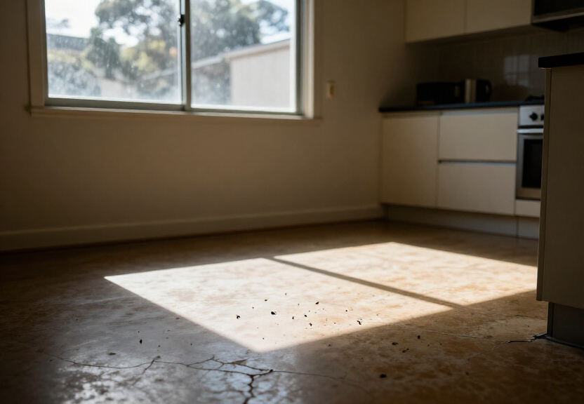 Cockroaches in a Homebush kitchen before treatment